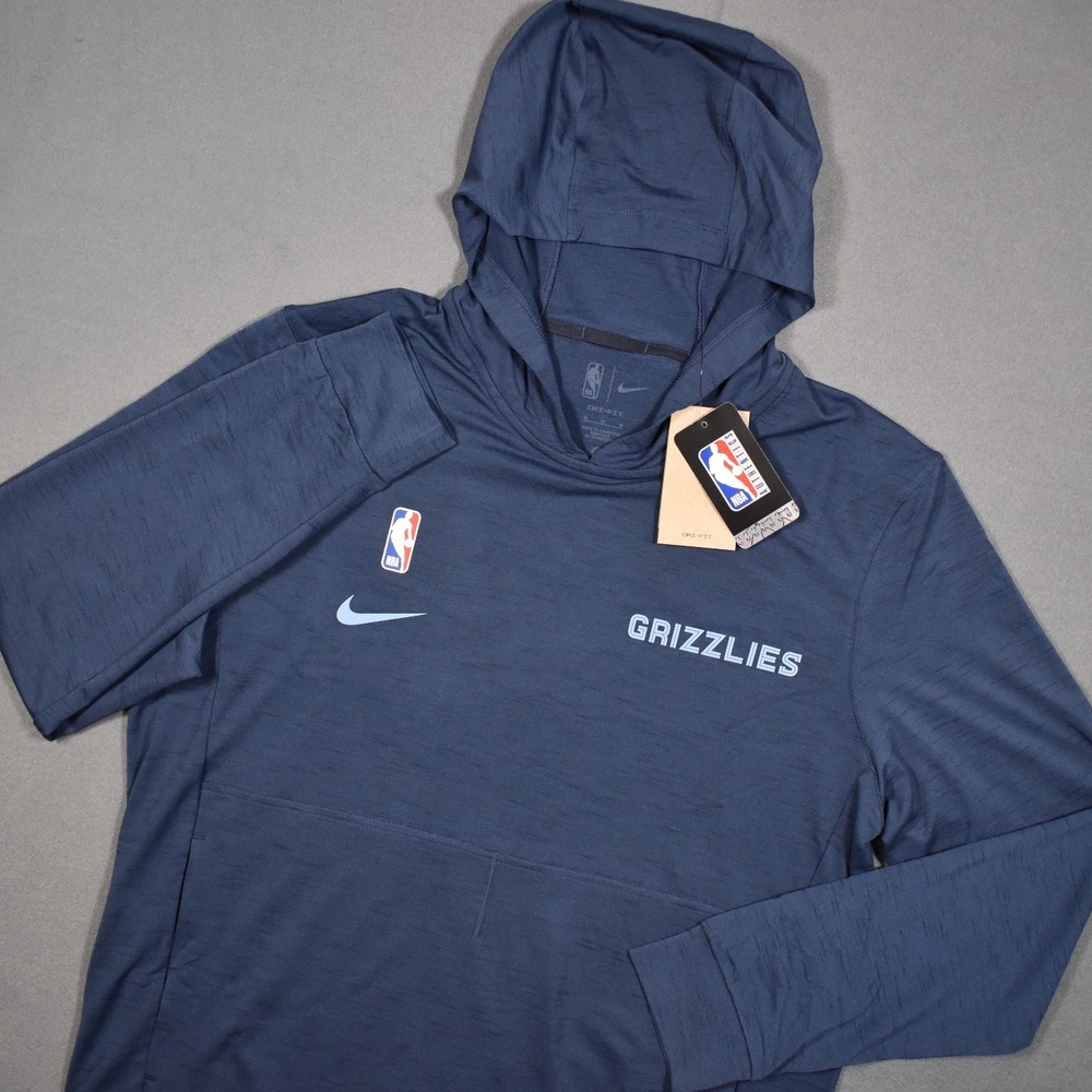 Memphis Grizzlies Nike NBA Team Issued Travel/Practice Hoodie Mens Medium Blue